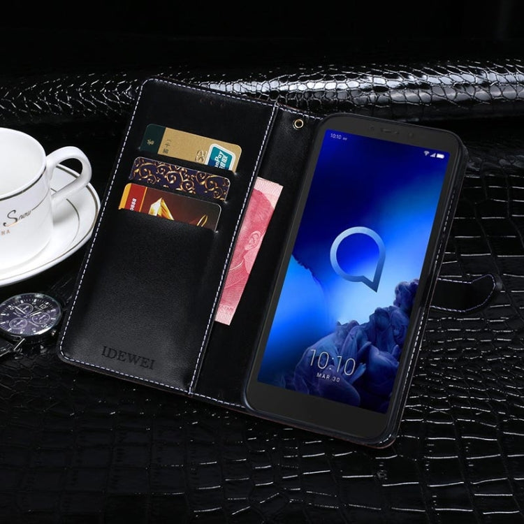 For Alcatel 1V (2019) idewei Crocodile Texture Horizontal Flip Leather Case with Holder & Card Slots & Wallet(Black) - More Brand by idewei | Online Shopping South Africa | PMC Jewellery | Buy Now Pay Later Mobicred