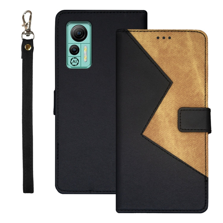 For Ulefone Note 14 idewei Two-color Splicing Leather Phone Case(Black) - free shipping - PMC Jewellery - Order now!