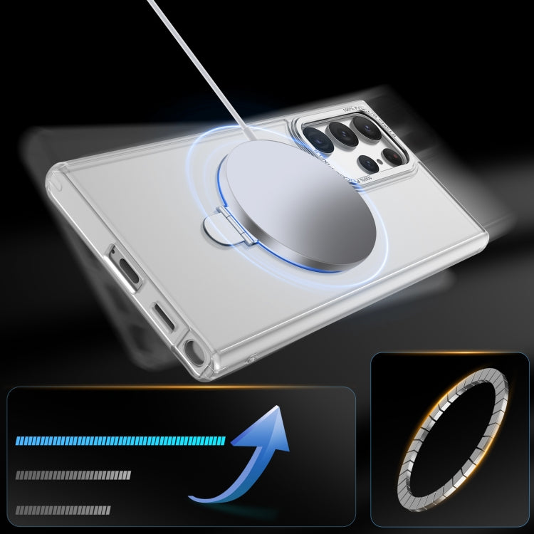 For Samsung Galaxy S23 Ultra 5G LK 3 in 1 MagSafe Magnetic Holder Phone Case(White) - Galaxy S23 Ultra 5G Cases by PMC TechLife | Online Shopping South Africa | PMC TechLife