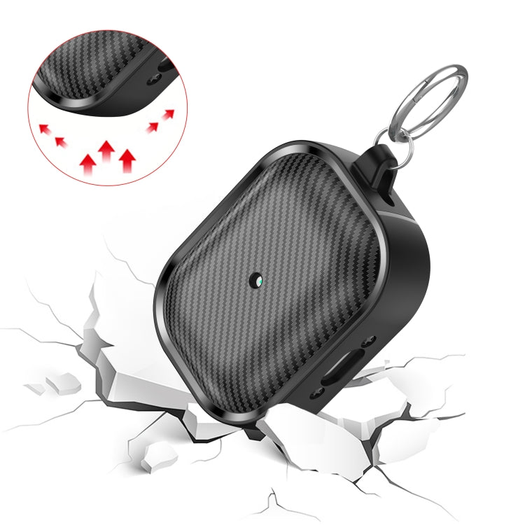 For AirPods Pro Photo Frame Carbon Fiber Series Earphone Case(Black) - For AirPods Pro by PMC Jewellery | Online Shopping South Africa | PMC Jewellery | Buy Now Pay Later Mobicred
