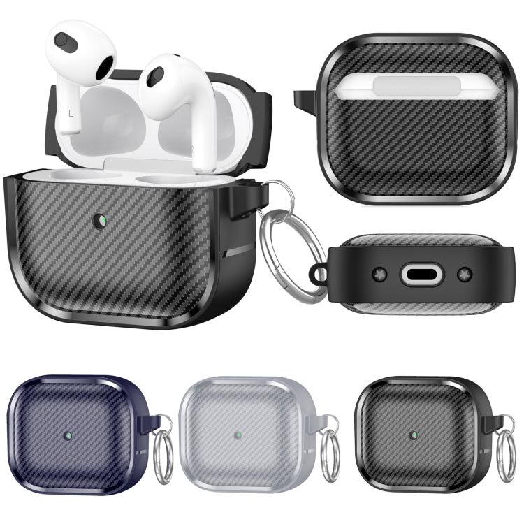 For AirPods 3 Photo Frame Carbon Fiber Series Earphone Case(Dark Blue) - For AirPods 3 by PMC Jewellery | Online Shopping South Africa | PMC Jewellery | Buy Now Pay Later Mobicred