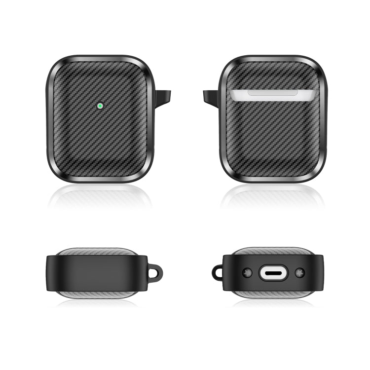 For AirPods 1 / 2 Photo Frame Carbon Fiber Series Earphone Case(Black) - For AirPods 1/2 by PMC Jewellery | Online Shopping South Africa | PMC Jewellery | Buy Now Pay Later Mobicred