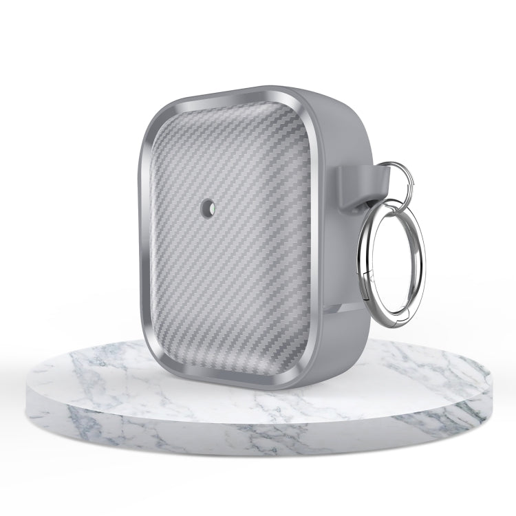 For AirPods 1 / 2 Photo Frame Carbon Fiber Series Earphone Case(Dark Grey) - For AirPods 1/2 by PMC Jewellery | Online Shopping South Africa | PMC Jewellery | Buy Now Pay Later Mobicred