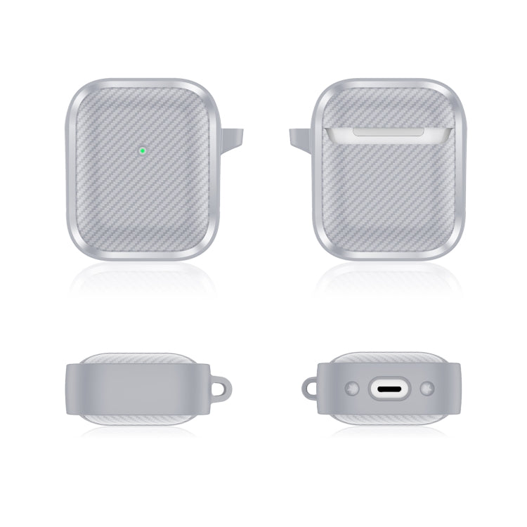 For AirPods 1 / 2 Photo Frame Carbon Fiber Series Earphone Case(Dark Grey) - For AirPods 1/2 by PMC Jewellery | Online Shopping South Africa | PMC Jewellery | Buy Now Pay Later Mobicred