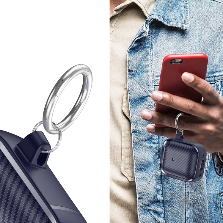 For AirPods 1 / 2 Photo Frame Carbon Fiber Series Earphone Case(Dark Blue) - For AirPods 1/2 by PMC Jewellery | Online Shopping South Africa | PMC Jewellery | Buy Now Pay Later Mobicred