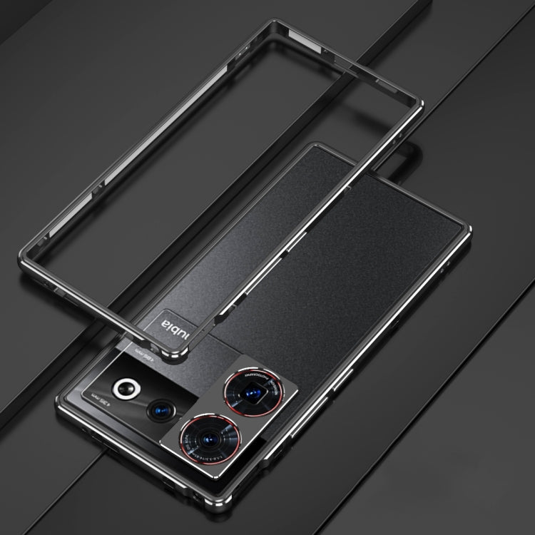 For ZTE nubia Z50 Ultra LK Aurora Metal Frame Phone Case with Lens Cover(Black Silver) - ZTE Cases by PMC TechLife | Online Shopping South Africa | PMC TechLife | Buy Now Pay Later Mobicred