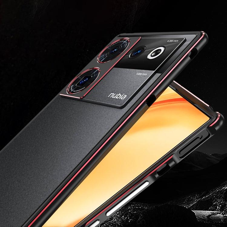 For ZTE nubia Z50 Ultra LK Aurora Metal Frame Phone Case with Lens Cover(Black Silver) - ZTE Cases by PMC TechLife | Online Shopping South Africa | PMC TechLife | Buy Now Pay Later Mobicred