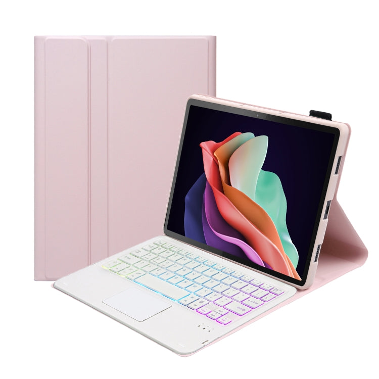 For Huawei MatePad 11 2023 AHW13-AS Lambskin Texture Ultra-thin Detachable Backlight Bluetooth Keyboard Leather Case with Touchpad(Pink) - Huawei Keyboard by PMC TechLife | Online Shopping South Africa | PMC TechLife