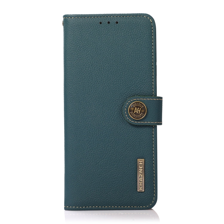 For Nokia C32 KHAZNEH Custer Genuine Leather RFID Phone Case(Green) - Nokia Cases by PMC TechLife | Online Shopping South Africa | PMC TechLife | Buy Now Pay Later Mobicred