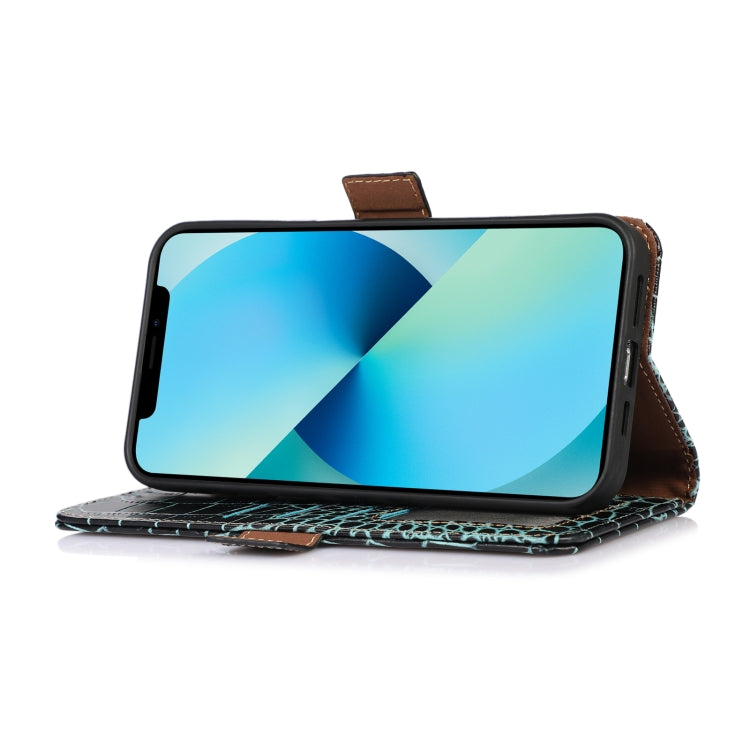 For Motorola Moto G14 4G Crocodile Top Layer Cowhide Leather Phone Case(Green) - Motorola Cases by PMC TechLife | Online Shopping South Africa | PMC TechLife | Buy Now Pay Later Mobicred