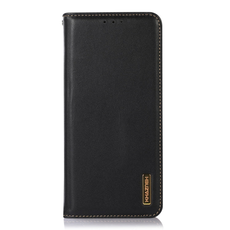For Motorola Moto G14 4G KHAZNEH Nappa Top Layer Cowhide Leather Phone Case(Black) - Motorola Cases by PMC TechLife | Online Shopping South Africa | PMC TechLife | Buy Now Pay Later Mobicred