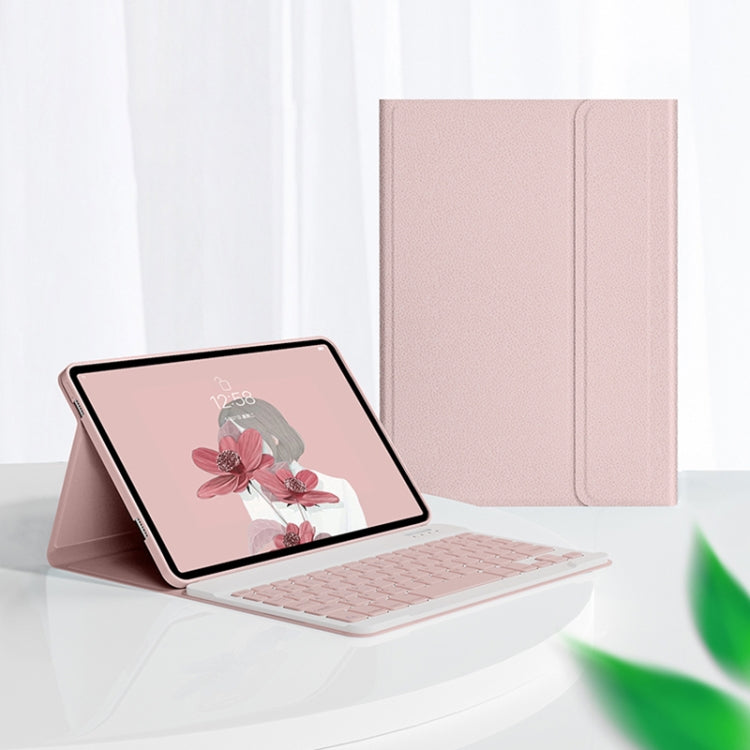 For Lenovo Tab M10 Plus 10.6 3rd Gen 2022 LX106 Square Keys Detachable Bluetooth Keyboard Leather Tablet Case(Pink) - Lenovo Keyboard by PMC TechLife | Online Shopping South Africa | PMC TechLife