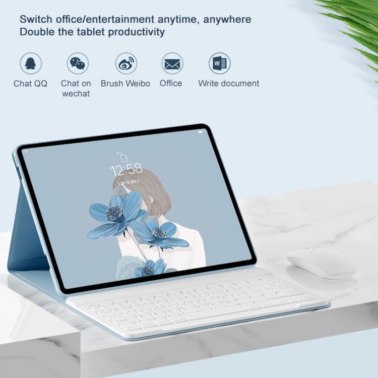 For Lenovo Tab M10 Plus 10.6 3rd Gen 2022 LX106 Square Keys Detachable Bluetooth Keyboard Leather Tablet Case(Purple) - Lenovo Keyboard by PMC TechLife | Online Shopping South Africa | PMC TechLife