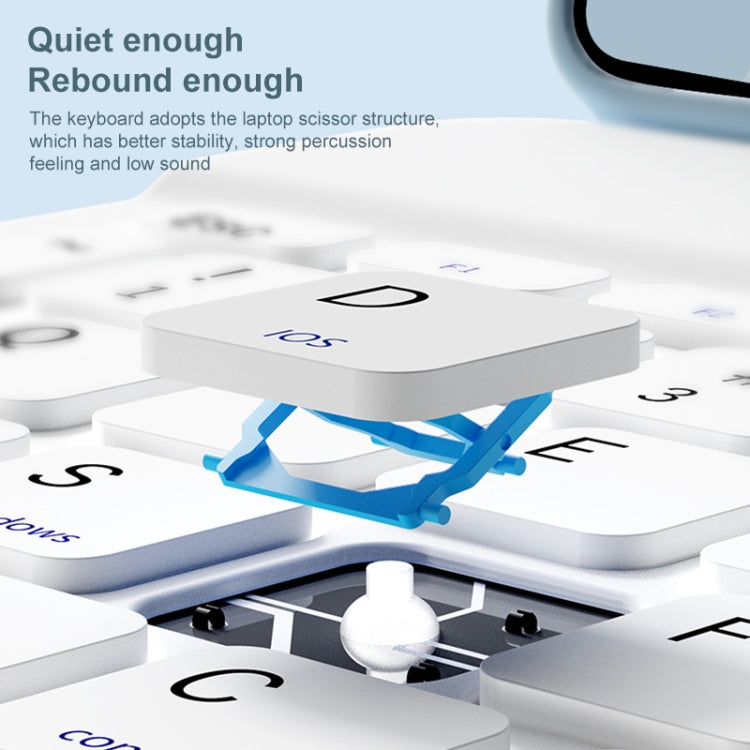 For Lenovo Tab M10 Plus 10.6 3rd Gen 2022 LX106 Square Keys Detachable Bluetooth Keyboard Leather Tablet Case(Blue) - Lenovo Keyboard by PMC TechLife | Online Shopping South Africa | PMC TechLife