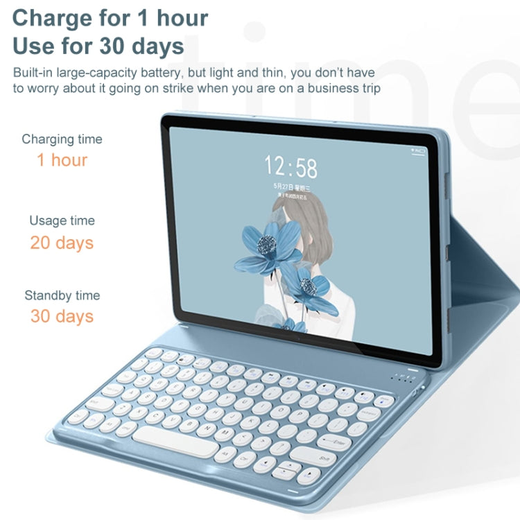 For Lenovo Tab M10 Plus 10.6 3rd Gen 2022 YM-LX106 Round Key Detachable Bluetooth Tablet Keyboard Leather Case with Mouse(Matcha Green) - free shipping - PMC TechLife - Order now!