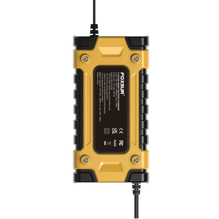 FOXSUR 12V / 24V / 10A Car / Motorcycle Battery Smart Repair Lead-acid Battery Charger(UK Plug Yellow) - free shipping - PMC TechLife - Order now!