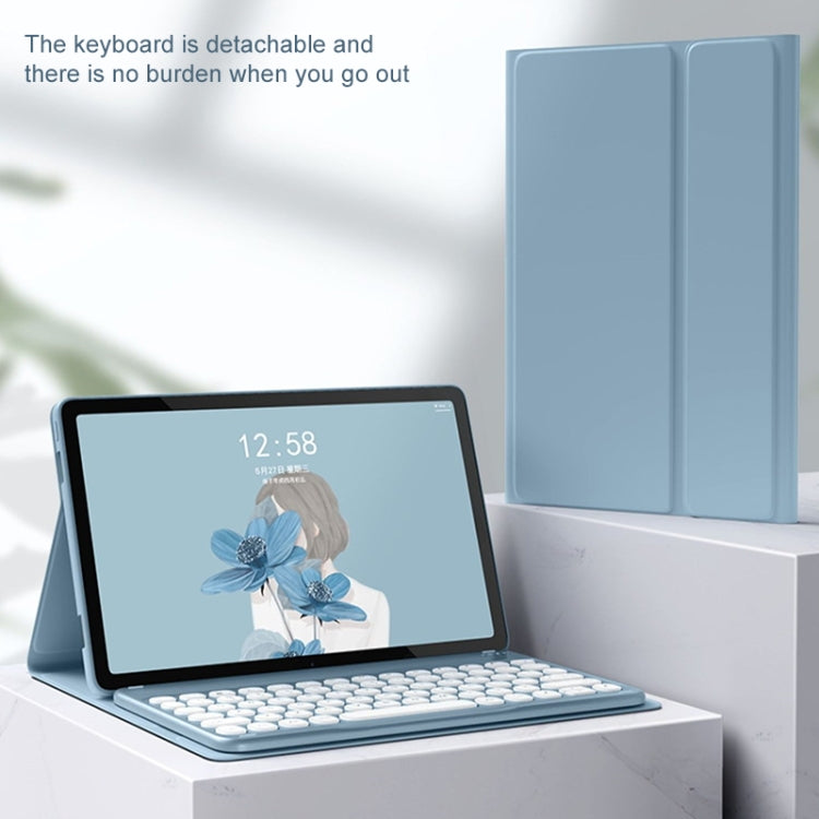 For Lenovo Tab M10 Plus 10.6 3rd Gen 2022 YM-LX106 Round Key Detachable Bluetooth Tablet Keyboard Leather Case without Mouse(Black) - free shipping - PMC TechLife - Order now!