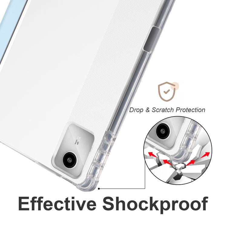 For Lenovo Tab M11 / Xiaoxin Pad 11 2024 3-fold Clear TPU Leather Tablet Case with Pen Slot(Ice Blue) - free shipping - PMC Jewellery - Order now!