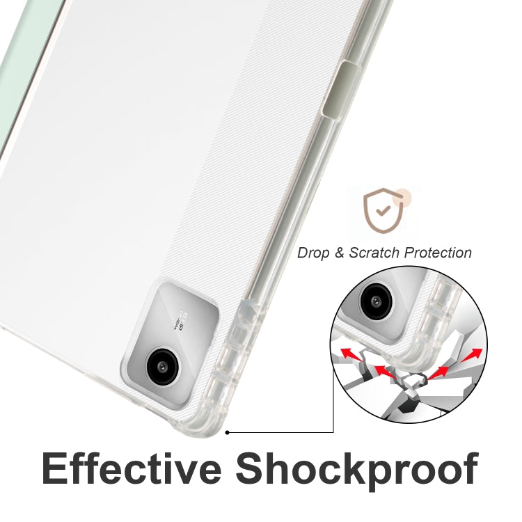 For Lenovo Tab M11 / Xiaoxin Pad 11 2024 3-fold Clear TPU Leather Tablet Case with Pen Slot(Light Green) - Lenovo by PMC Jewellery | Online Shopping South Africa | PMC Jewellery | Buy Now Pay Later Mobicred