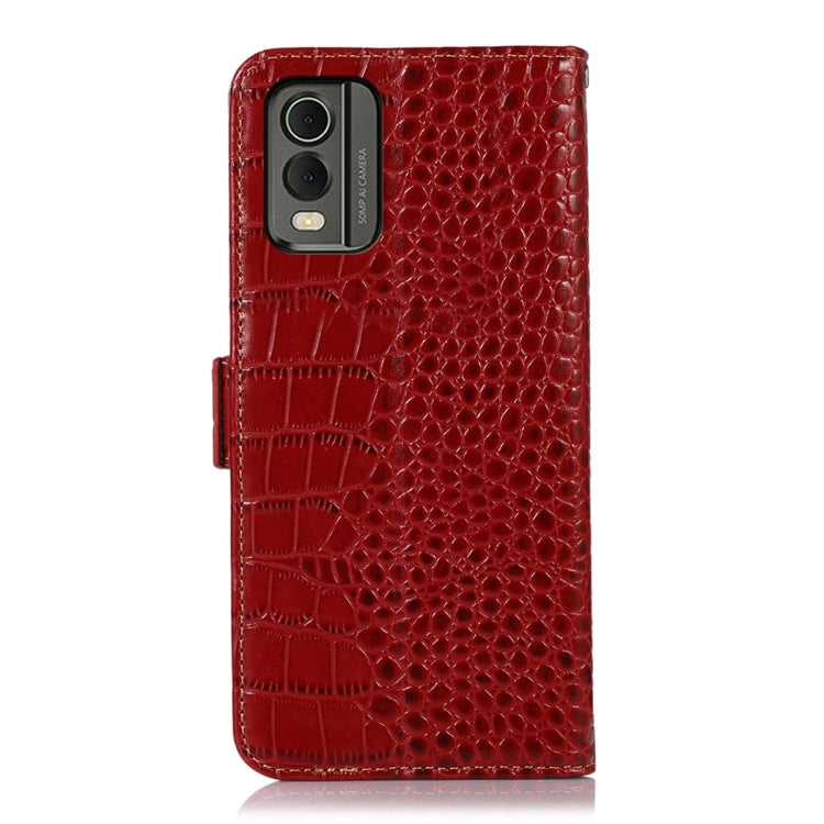 For Nokia C32 4G Crocodile Top Layer Cowhide Leather Phone Case(Red) - Nokia Cases by PMC TechLife | Online Shopping South Africa | PMC TechLife | Buy Now Pay Later Mobicred