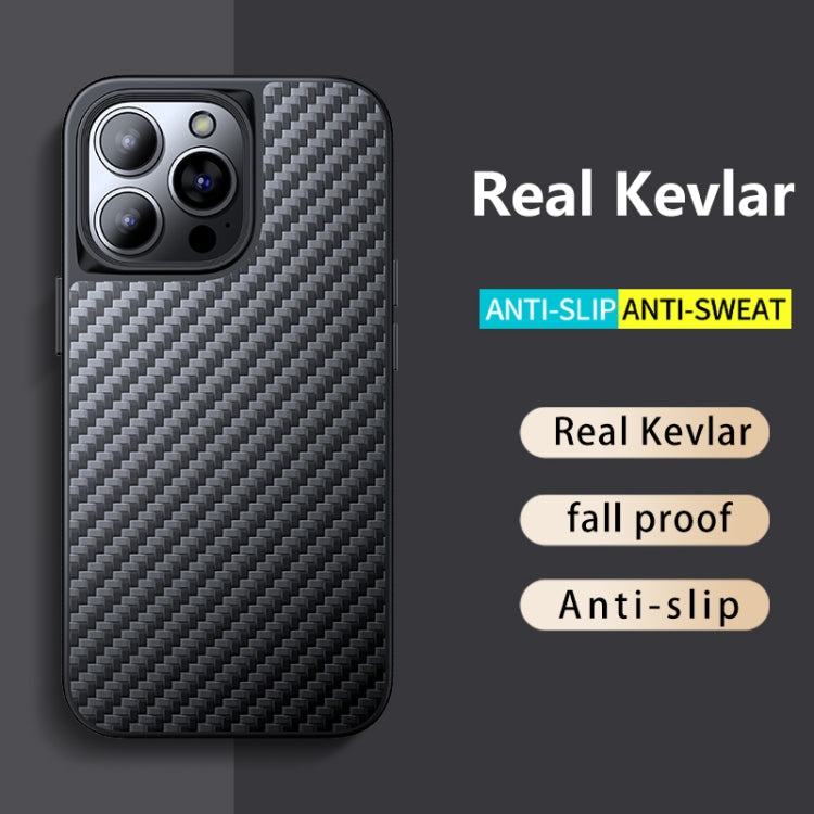 For iPhone 13 Pro Max wlons Magsafe Carbon Fiber Kevlar TPU Phone Case(Black) - free shipping - PMC Jewellery - Order now!