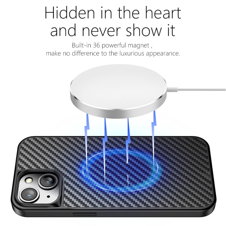 For iPhone 13 wlons Magsafe Carbon Fiber Kevlar TPU Phone Case(Black) - free shipping - PMC Jewellery - Order now!