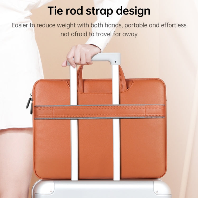 Waterproof PU Laptop Bag Inner Bag, Size:15 inch(Brown) - free shipping - PMC Jewellery - Order now!