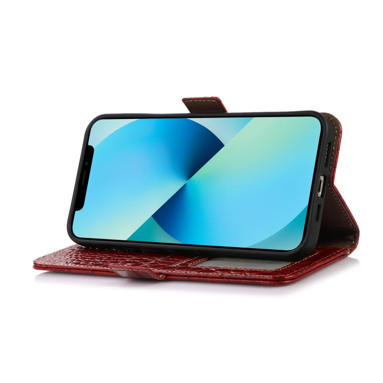 For Google Pixel 8 Crocodile Top Layer Cowhide Leather Phone Case(Red) - Google Cases by PMC TechLife | Online Shopping South Africa | PMC TechLife | Buy Now Pay Later Mobicred