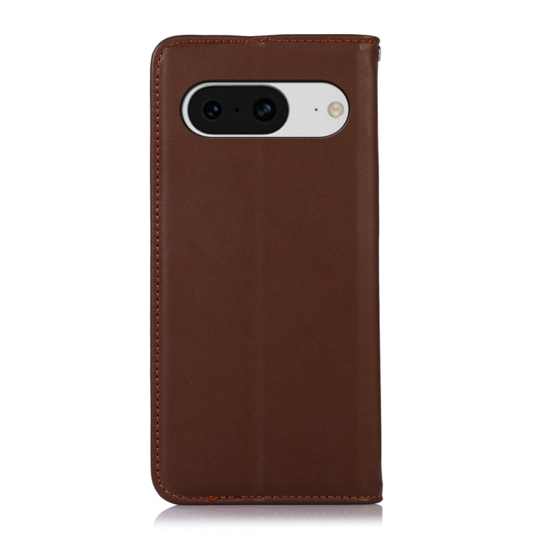 For Google Pixel 8 KHAZNEH Nappa Top Layer Cowhide Leather Phone Case(Brown) - Google Cases by PMC TechLife | Online Shopping South Africa | PMC TechLife | Buy Now Pay Later Mobicred