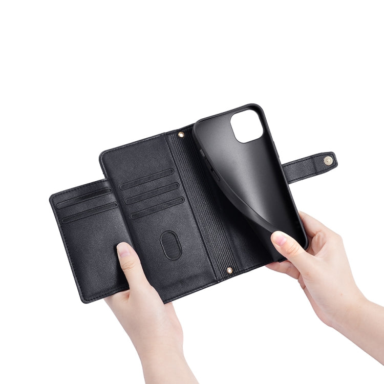 For Huawei P60 / P60 Pro Sheep Texture Cross-body Zipper Wallet Leather Phone Case(Black) - Huawei Cases by PMC TechLife | Online Shopping South Africa | PMC TechLife | Buy Now Pay Later Mobicred