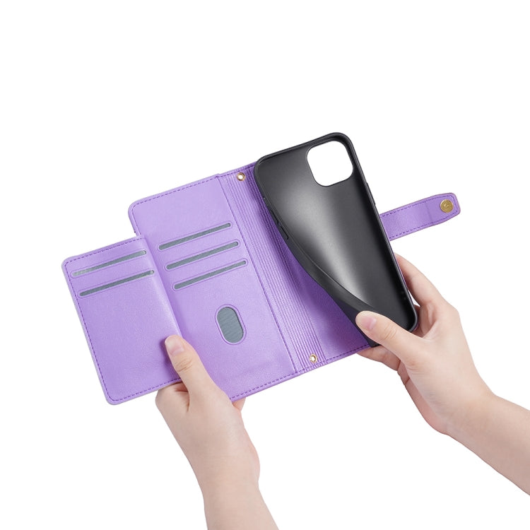 For Huawei P60 / P60 Pro Sheep Texture Cross-body Zipper Wallet Leather Phone Case(Purple) - Huawei Cases by PMC TechLife | Online Shopping South Africa | PMC TechLife | Buy Now Pay Later Mobicred