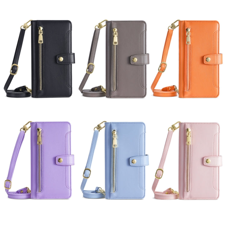 For Huawei P60 / P60 Pro Sheep Texture Cross-body Zipper Wallet Leather Phone Case(Blue) - free shipping - PMC TechLife - Order now!