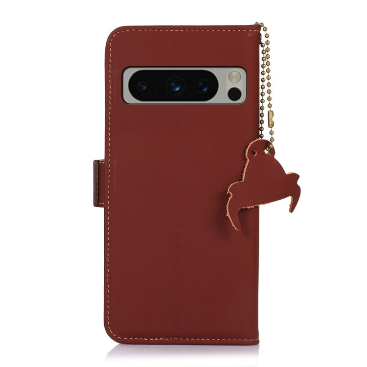 For Google Pixel 8 Pro Genuine Leather Magnetic RFID Leather Phone Case(Coffee) - free shipping - PMC TechLife - Order now!