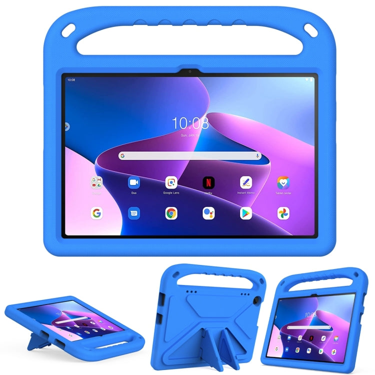 For Lenovo Tab M10 3rd Gen Handle EVA Shockproof Tablet Case with Holder(Blue) - Lenovo by PMC TechLife | Online Shopping South Africa | PMC TechLife | Buy Now Pay Later Mobicred