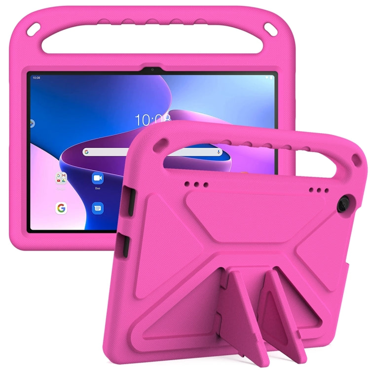 For Lenovo Tab M10 3rd Gen Handle EVA Shockproof Tablet Case with Holder(Rose Red) - Lenovo by PMC TechLife | Online Shopping South Africa | PMC TechLife | Buy Now Pay Later Mobicred