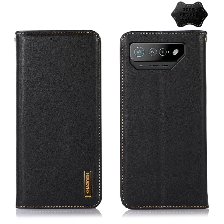 For Asus ROG Phone 7 KHAZNEH Nappa Top Layer Cowhide Leather Phone Case(Black) - ASUS Cases by PMC TechLife | Online Shopping South Africa | PMC TechLife | Buy Now Pay Later Mobicred