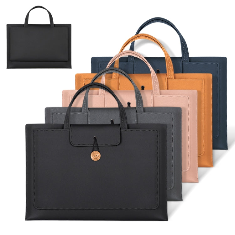 15-16 inch Universal Elastic Thread Button Portable Laptop Inner Bag(Brown) - 15 inch by PMC TechLife | Online Shopping South Africa | PMC TechLife | Buy Now Pay Later Mobicred