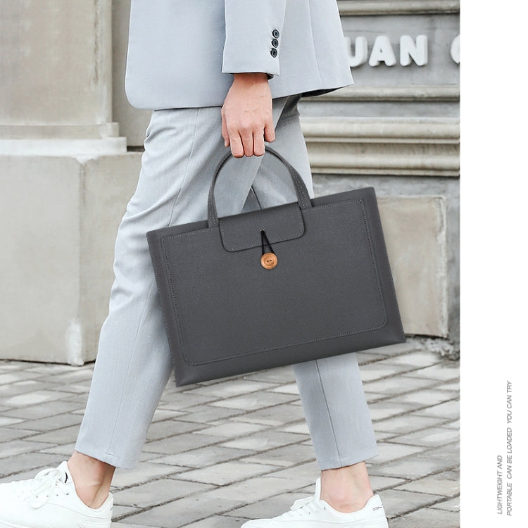 15-16 inch Universal Elastic Thread Button Portable Laptop Inner Bag(Brown) - 15 inch by PMC TechLife | Online Shopping South Africa | PMC TechLife | Buy Now Pay Later Mobicred