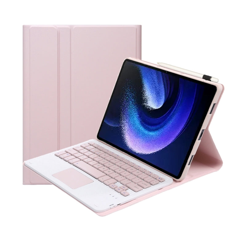 For Xiaomi Pad 6 / Pad 6 Pro A0N7-A Lambskin Texture Ultra-thin Bluetooth Keyboard Leather Case with Touchpad(Pink) - Others Keyboard by PMC TechLife | Online Shopping South Africa | PMC TechLife