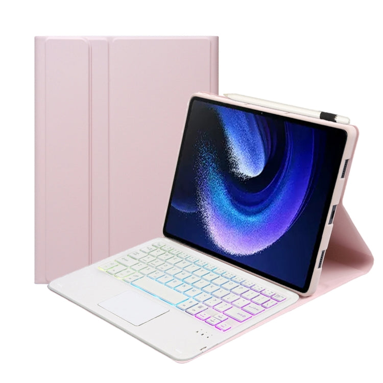 For Xiaomi Pad 6 / Pad 6 Pro A0N7-AS Lambskin Texture Ultra-thin Backlight Bluetooth Keyboard Leather Case with Touchpad(Pink) - Others Keyboard by PMC TechLife | Online Shopping South Africa | PMC TechLife