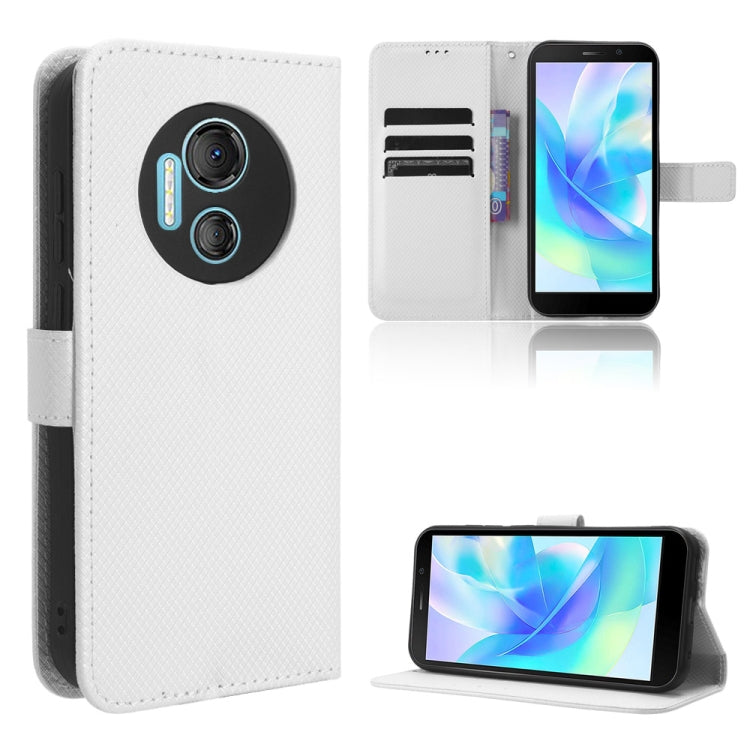 For Doogee X97 / X97 Pro Diamond Texture Leather Phone Case(White) - Doogee Cases by PMC TechLife | Online Shopping South Africa | PMC TechLife | Buy Now Pay Later Mobicred