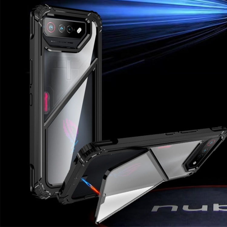 For Asus ROG Phone 7 / 7 Ultimate PC + TPU Shockproof Phone Case with Magnetic Holder(Translucent) - free shipping - PMC TechLife - Order now!