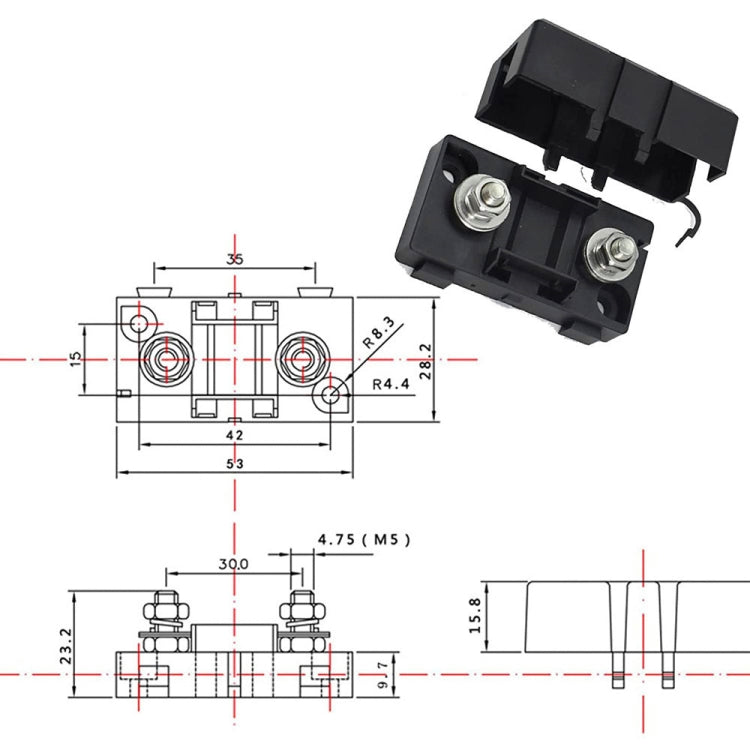 4 in 1 ANS-H Car Fuse Holder Fuse Box, Current:40/50A - Fuse by PMC TechLife | Online Shopping South Africa | PMC TechLife | Buy Now Pay Later Mobicred