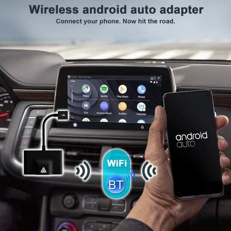 THT-020-3+ USB + USB-C / Type-C Wired to Wireless Carplay Adapter for Android Smartphone(Black) - free shipping - PMC TechLife - Order now!