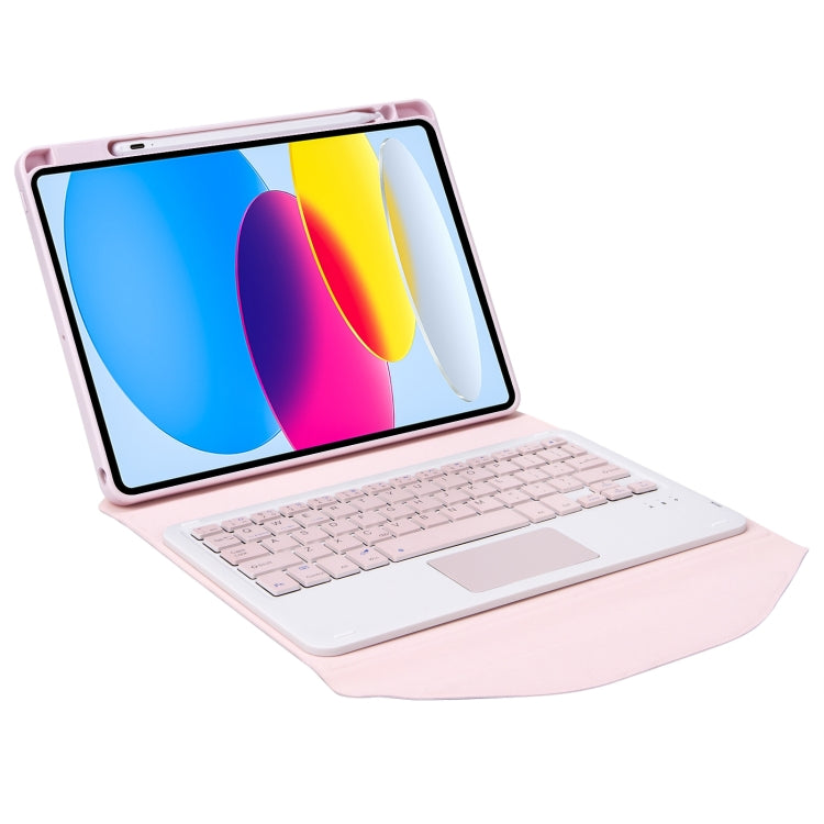 Z10B-A For iPad 10th Gen 10.9 2022 / 11 2025 Pen Slot Touchpad Bluetooth Keyboard Leather Tablet Case(Pink) - Universal by PMC TechLife | Online Shopping South Africa | PMC TechLife | Buy Now Pay Later Mobicred