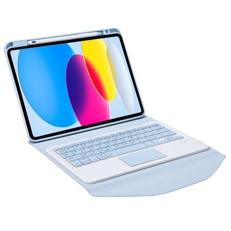 Z10B-A For iPad 10th Gen 10.9 2022 Pen Slot Touchpad Bluetooth Keyboard Leather Tablet Case(Sky Blue) - Universal by PMC TechLife | Online Shopping South Africa | PMC TechLife