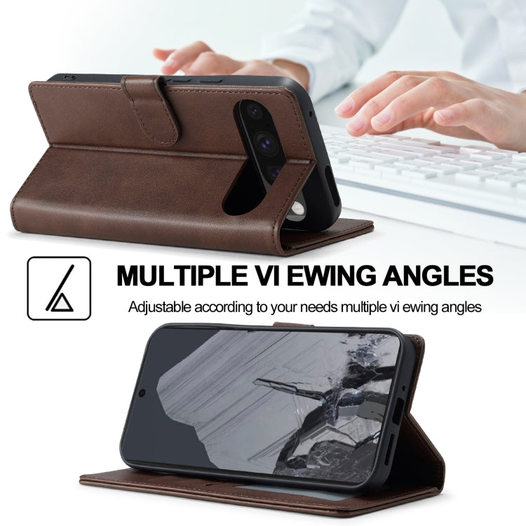 For Google Pixel 9 Pro XL LC.IMEEKE Calf Texture Flip Leather Phone Case(Brown) - free shipping - PMC TechLife - Order now!