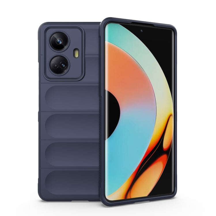 For Realme 10 Pro+ 5G Magic Shield TPU + Flannel Phone Case(Dark Blue) - Realme Cases by PMC TechLife | Online Shopping South Africa | PMC TechLife | Buy Now Pay Later Mobicred