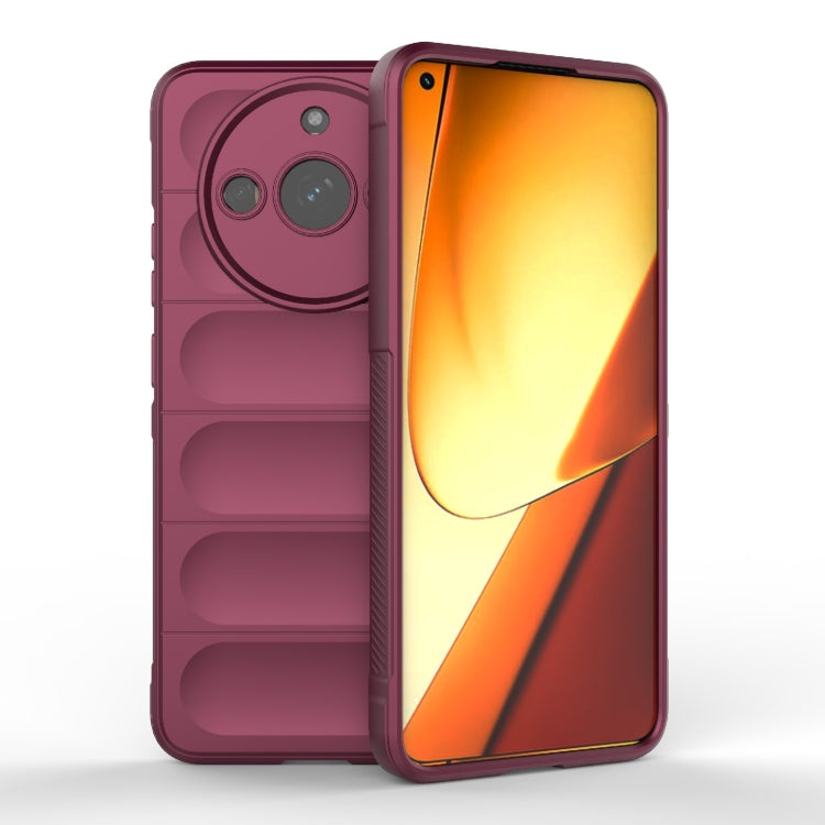 For Realme 11 5G Magic Shield TPU + Flannel Phone Case(Wine Red) - Realme Cases by PMC TechLife | Online Shopping South Africa | PMC TechLife | Buy Now Pay Later Mobicred