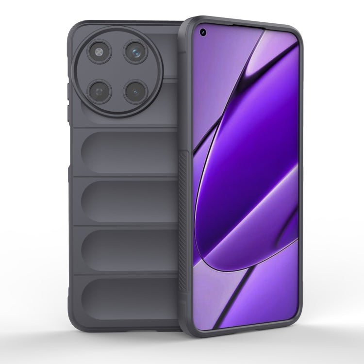 For Realme 11 4G Global Magic Shield TPU + Flannel Phone Case(Dark Grey) - Realme Cases by PMC TechLife | Online Shopping South Africa | PMC TechLife | Buy Now Pay Later Mobicred